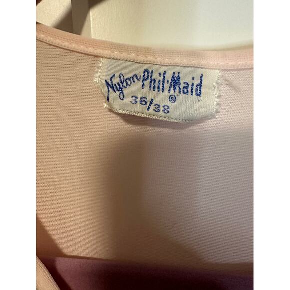 188. Vintage Phil-Maid nylon robe; pink; size 36/38 - Picture 4 of 5